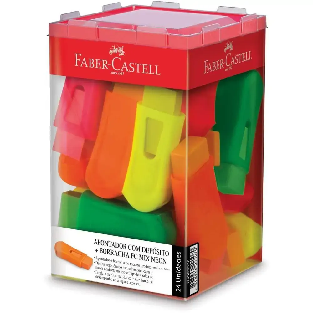 Apontador F.castell C/dep.e Borracha Mix