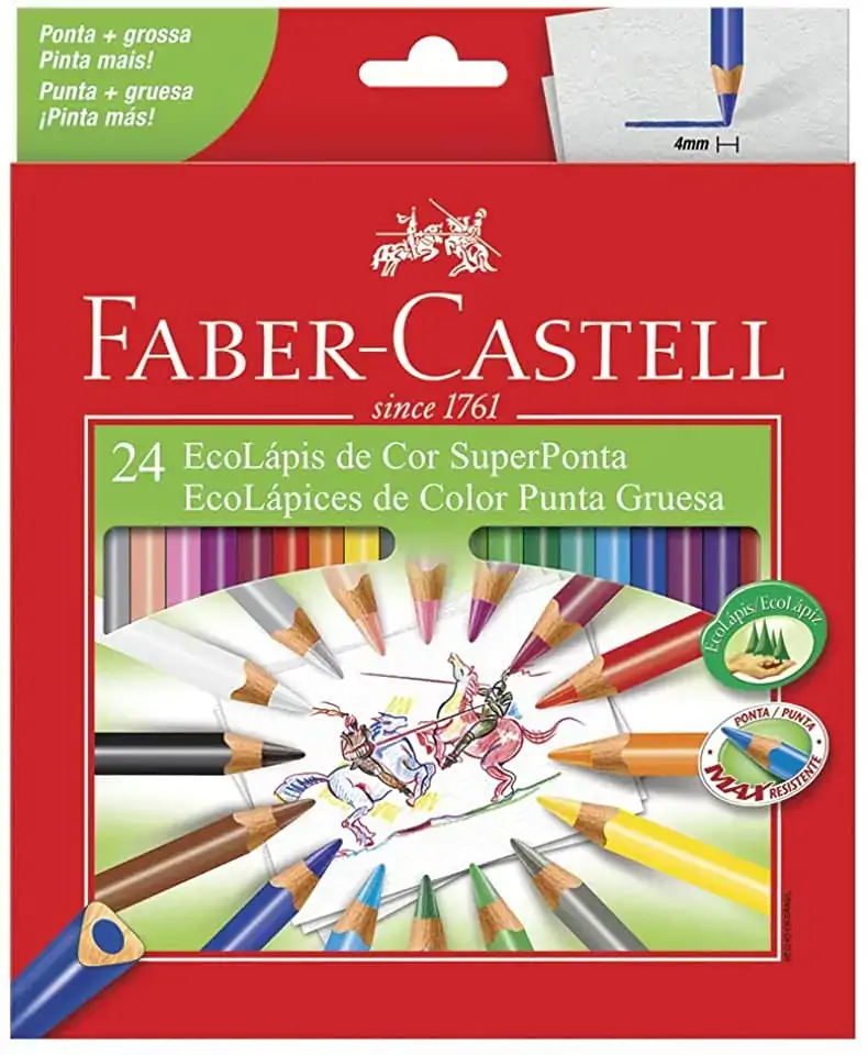 Faber Castell Ecolápis Super Ponta 24 Cores