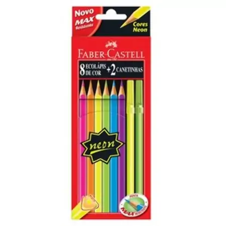 Faber Castell Ecolápis Neon 8 Cores
