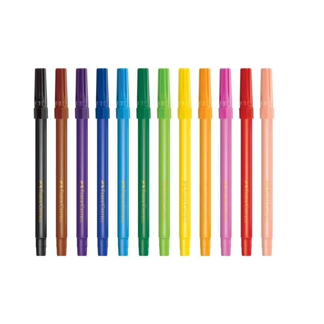 Canetinha Hidrográfica Colorida Faber Castell 12 Unidades