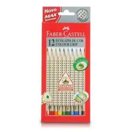 Faber Castell Ecolápis Colour Grip Wood 12 Cores