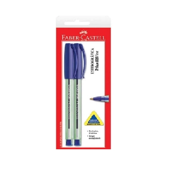 Caneta Esferográfica Azul 0,8mm Ponta Fina Trilux 035 Fine Faber Castell 2 Unidades