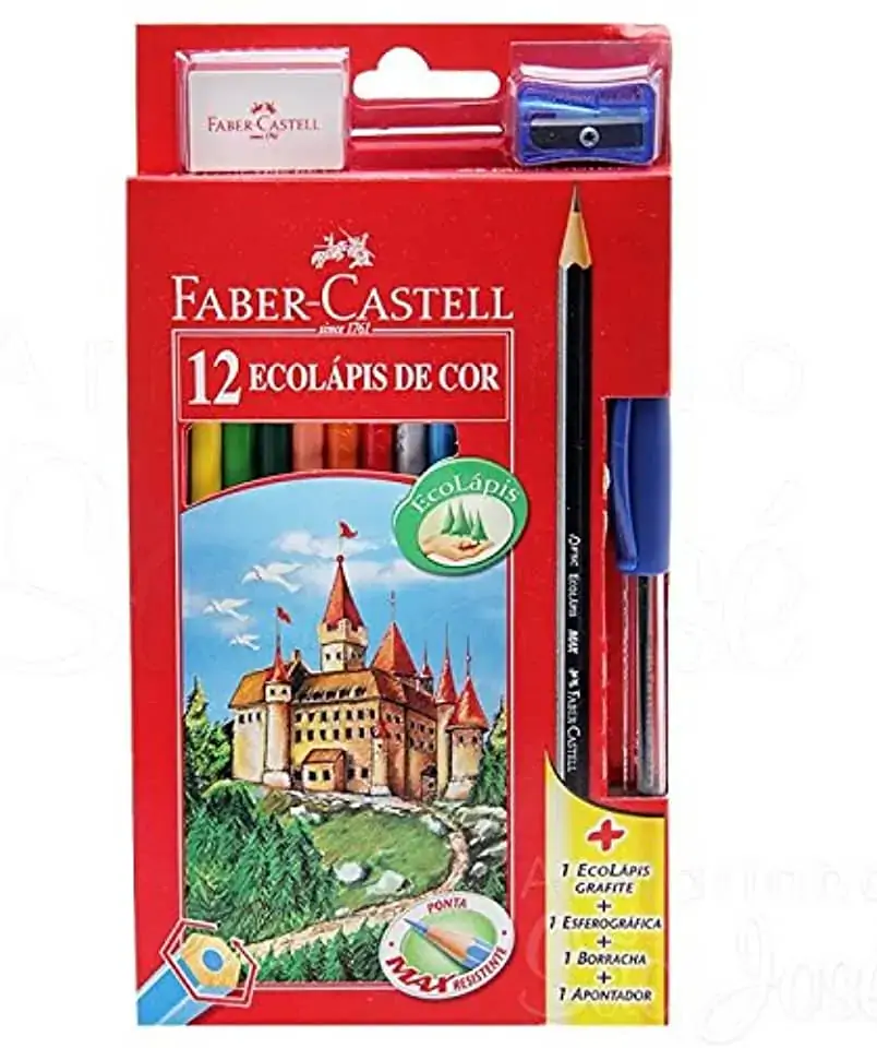 Lapis Faber Castell 12 Cores Oferta Lap/can/bor/ap