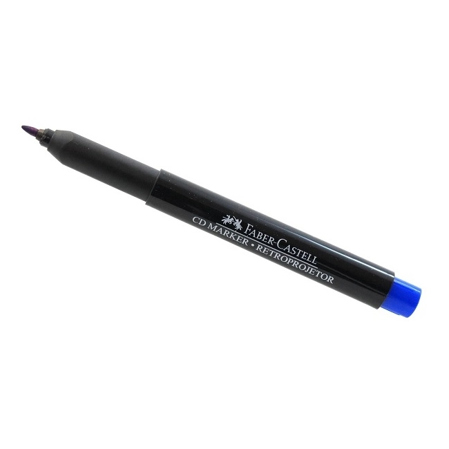 Pincel Marcador Cd Azul Ponta Media