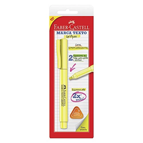 Marcador De Texto Fluorescente Amarelo Chanfrado Faber Castell