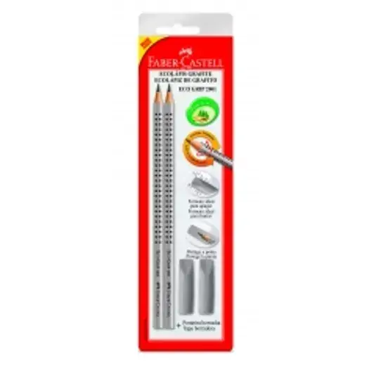 2 Lapis Grafite Grip Cinza 23g Faber Castell