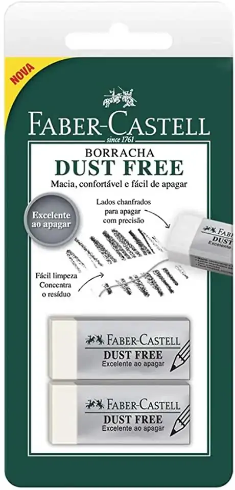 Borracha Dust Free Branca Faber Castell 2 Unidades