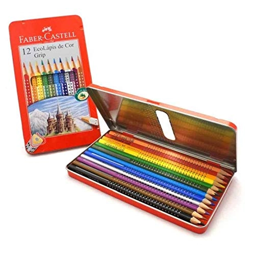 Faber Castell Ecolápis Estojo Colour Grip Black 12 Cores