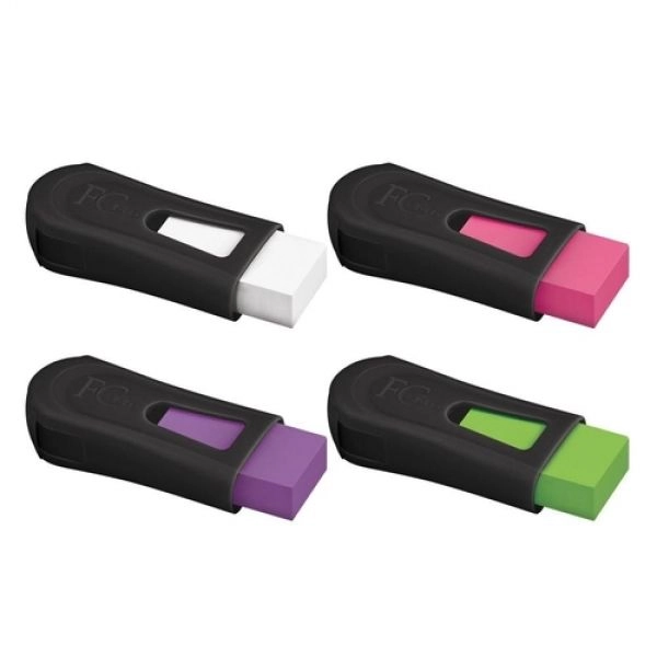 Kit Borracha Apontador Com Depósito Faber Castell Fc Mix Black Neon