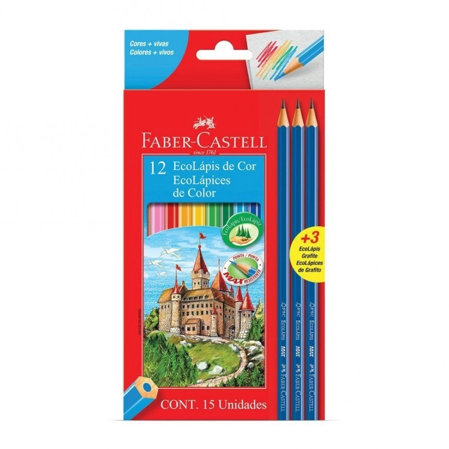 Lapis De Cor Faber Castell C/12 Gts 3lap. Un