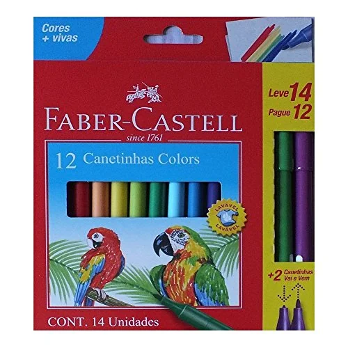 Caneta Faber Castell Hidrocor Lv14 Pg12 Grande Un