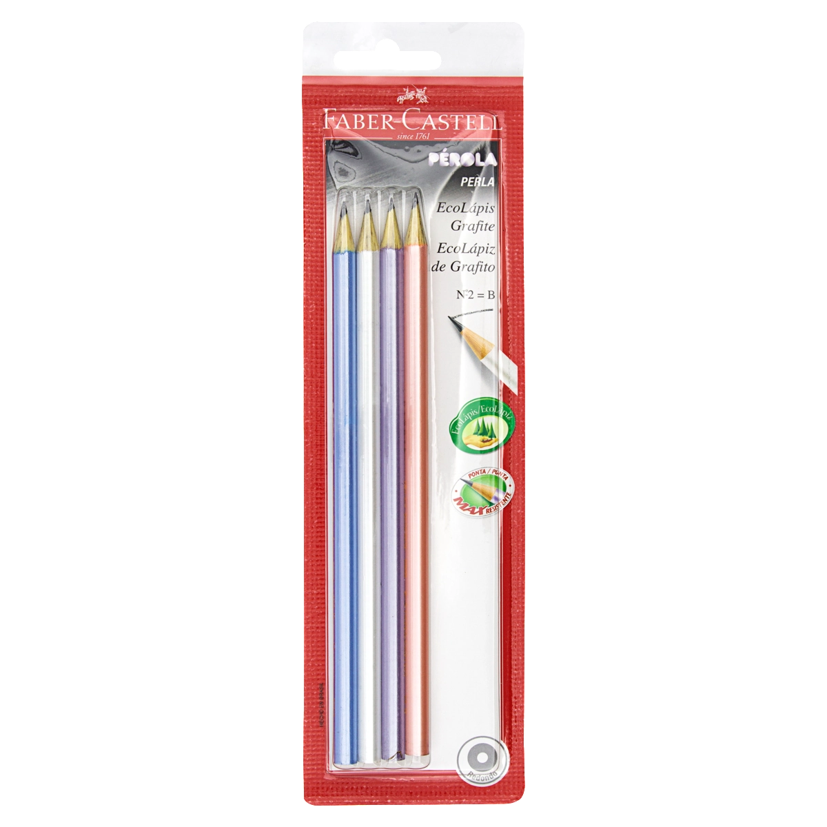 Ecolápis Grafite B N 2 Pérola Faber Castell 4 Unidades