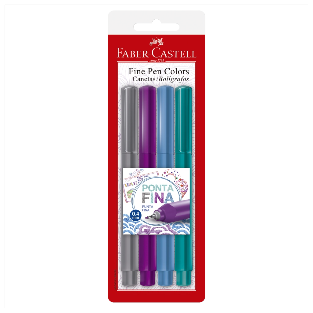 Caneta Fine Faber Castell Pen 4 Unidade