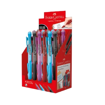 Kit Lapiseira Recarregável Vermelha Grafite 0,5mm Faber Castell Super Pencil