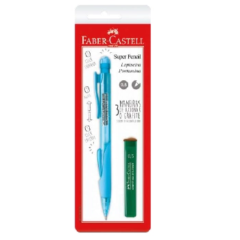 Kit Lapiseira Recarregável Grafite 0,7mm Faber Castell Super Pencil