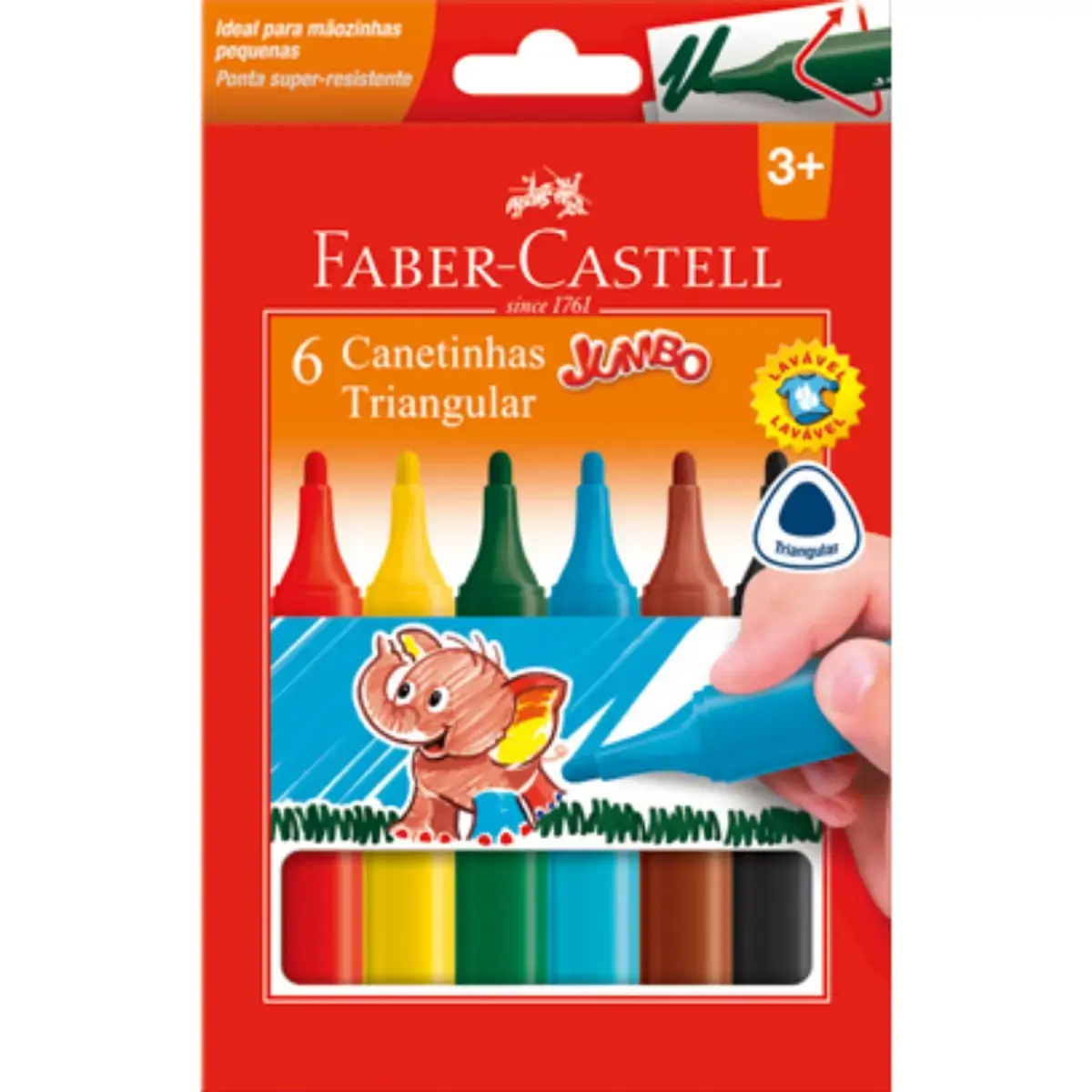 Canetinhas Triangular FABER CASTELL 6 Cores