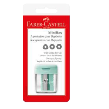 Apontador Com Depósito Verde água Faber Castell Minibox