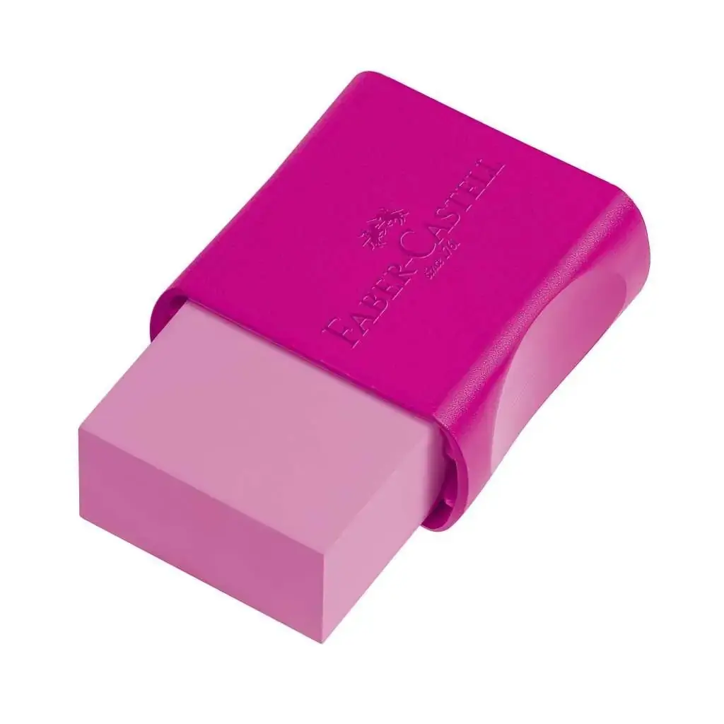 BORRACHA C/CINTA PLASTICA ROSA FABER CASTELL