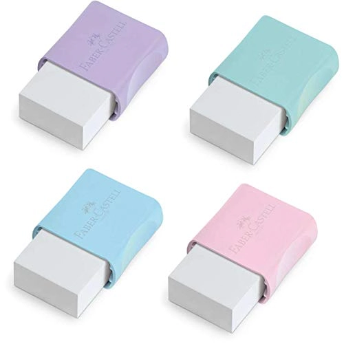Borracha Marshmallow 4 Cores Sortidas Tons Pastel 24 Unidades, Faber Castell