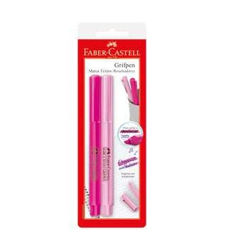 Marcador De Texto Fluorescente Rosa E Rosa Pastel Grifpen Faber Castell 2 Unidades