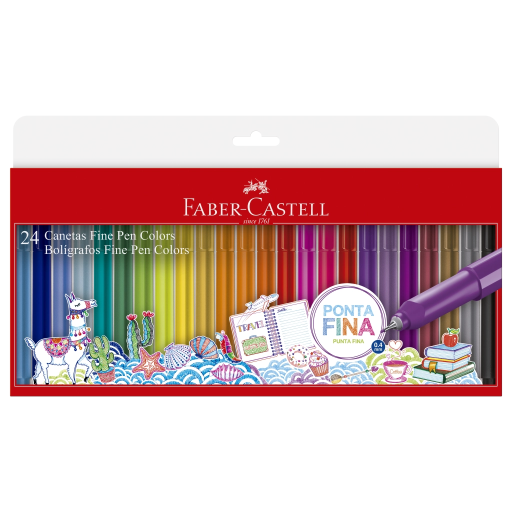 Caneta Faber Castell Fine Pen Estojo C/24 Un Fpb/es24zf