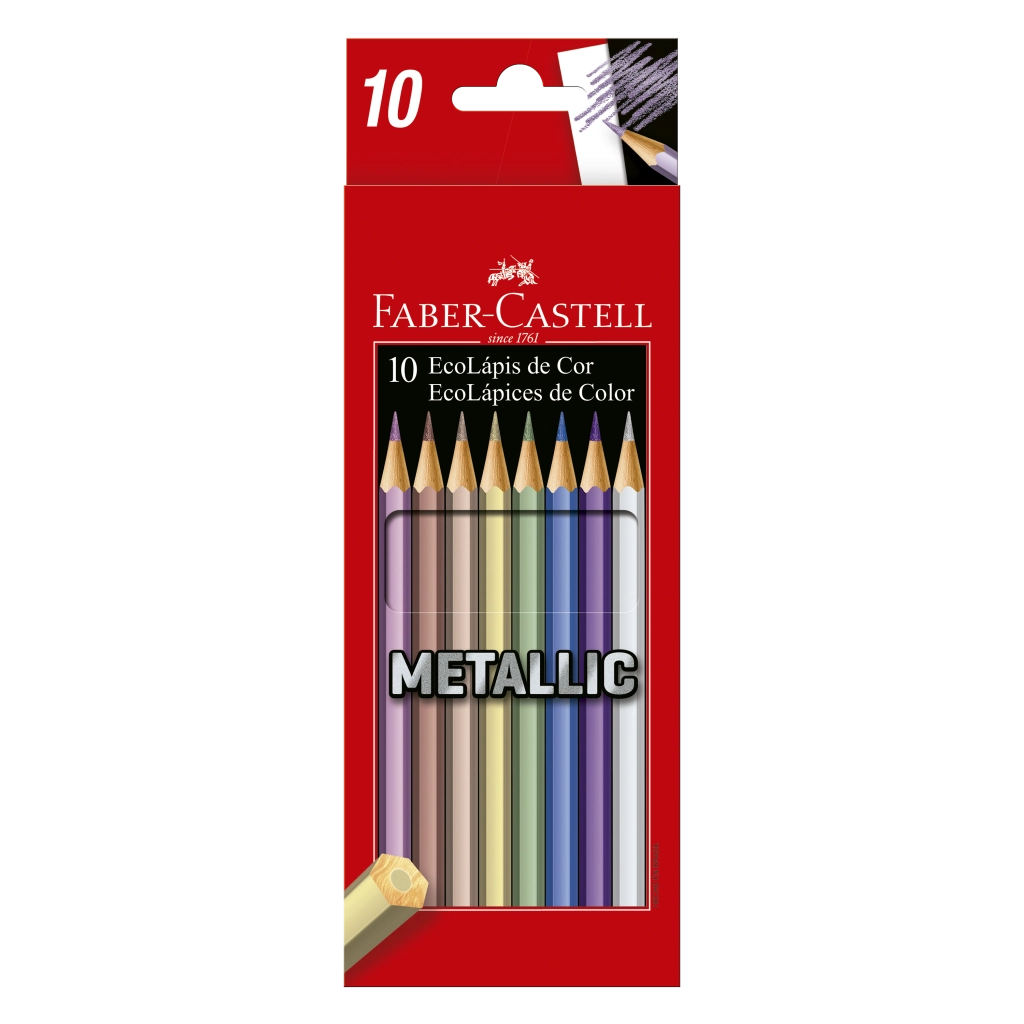 Ecolápis De Cor Faber Castell Metallic 10 Unidades