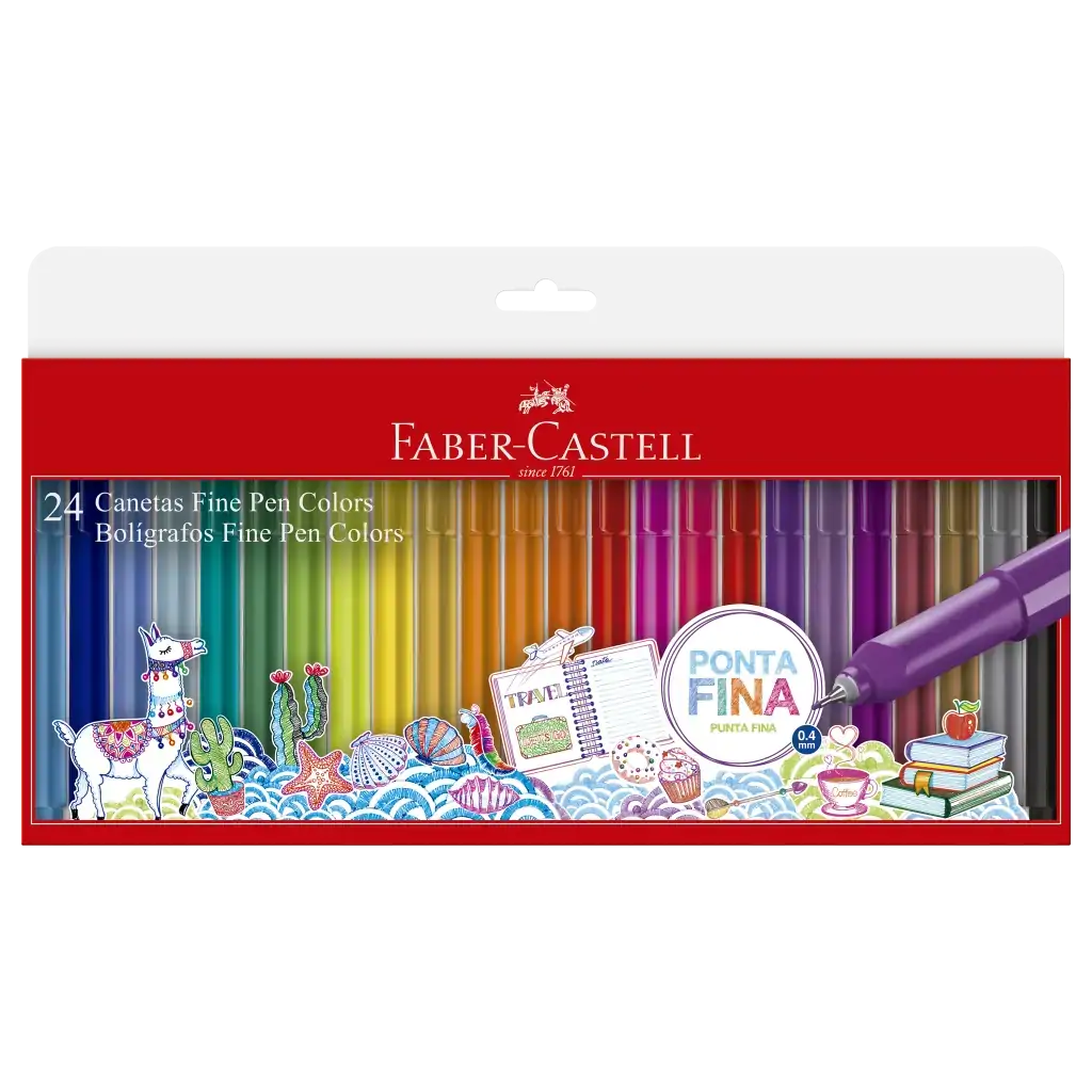 Caneta Faber Castell Fine Pen Estojo C/24 Un Fpb/es24zf