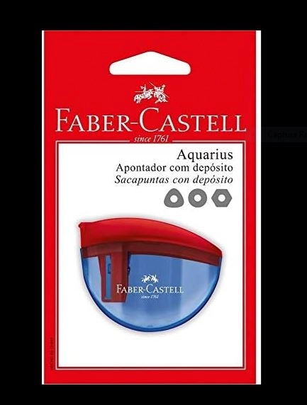 Apontador C/ Deposito 1f Aquarius Flip Top Faber Sortido