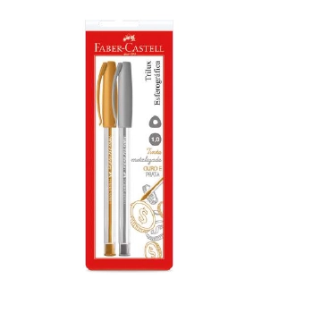 Caneta Esferográfica 1,0mm Trilux Faber Castell 2 Unidades