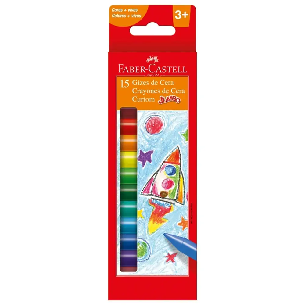Giz De Cera Jumbo Faber Castell 15 Unidades