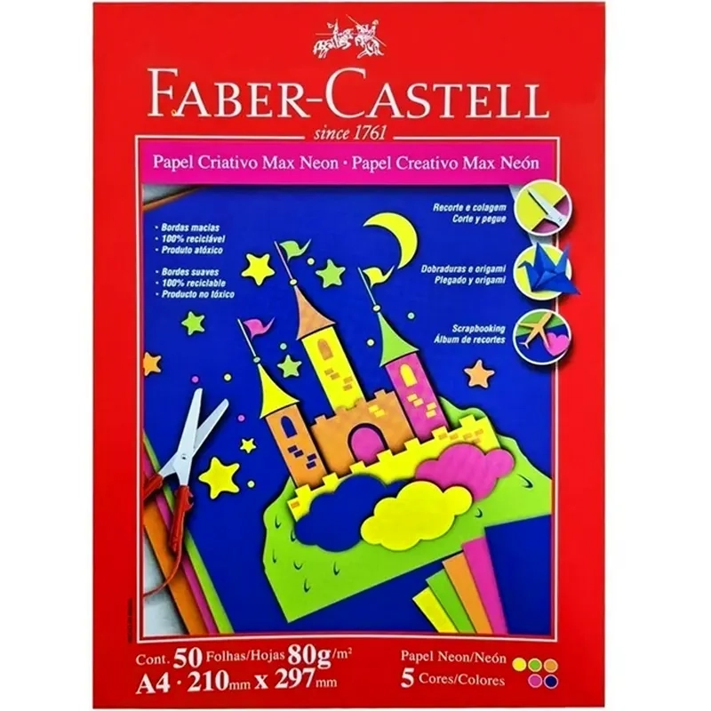 Papel A4 Faber Criativo Max Neon 50f