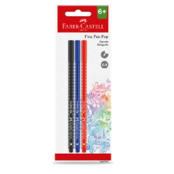 Caneta Hid. Fine Pen Pop 3 Cores Faber