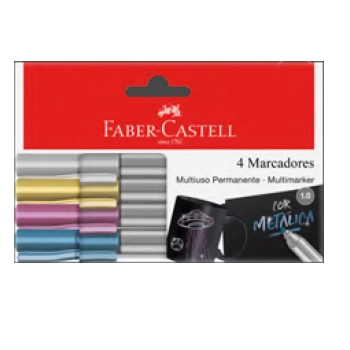 Marcador Permanente Multiuso 1.0 Metalico C/4