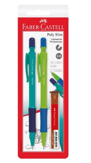 Kit Lapiseira Poly Slim Azul Verde 0.5mm Sm 05slimav Faber