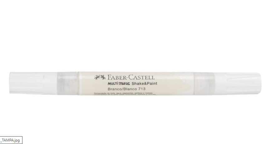 Caneta Pincel Marcador Multimark Branco Mm Spbr713 Faber