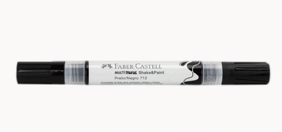 Caneta Pincel Marcador Multimark Preto Mm Sppt712 Faber