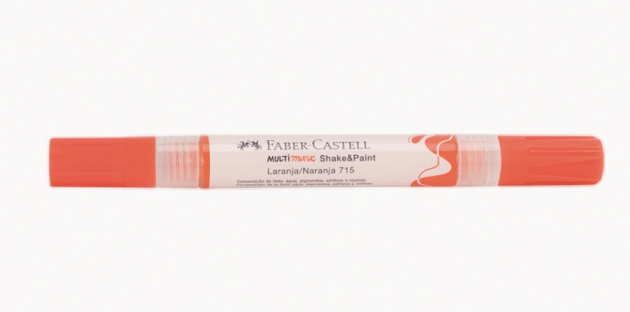 Caneta Pincel Marcador Multimark Laranja Mm Splr715 Faber