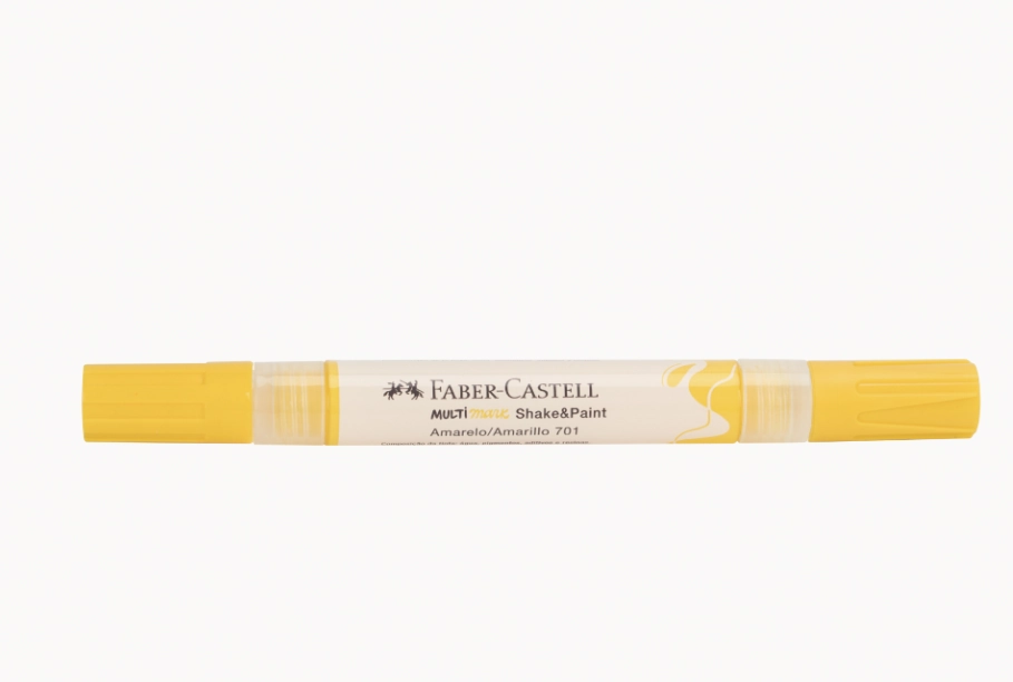 Caneta Pincel Marcador Multimark Amarelo Mm Spam701 Faber