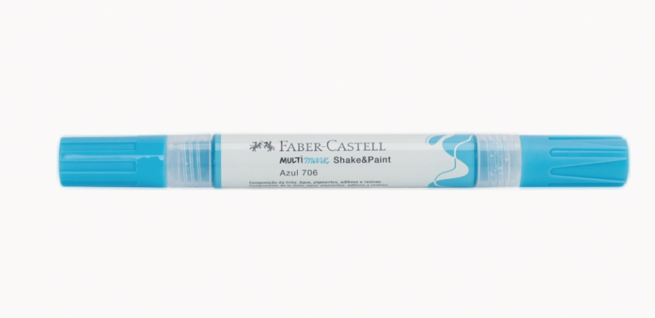 Caneta Pincel Marcador Multimark Azul Mm Spaz706 Faber