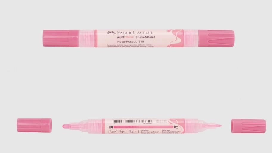 Caneta Pincel Marcador Multimark Rosa Mm Sprs819 Faber