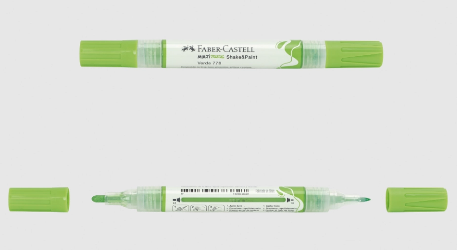 Caneta Pincel Marcador Multimark Verde Mm Spvd778 Faber