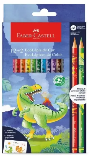 Ecolápis De Cor 12 2 Coleção Dinossauro Fsc