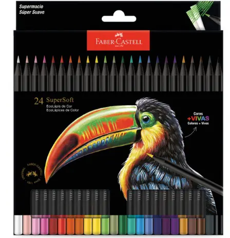 Lapis De Cor 24 Cores Redondo Supersoft 210724 Et 24 Un