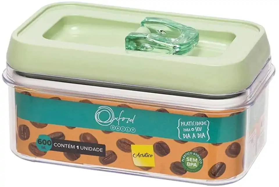 Pote Acr Oxford 600ml Retangular Menta Pt01 1001