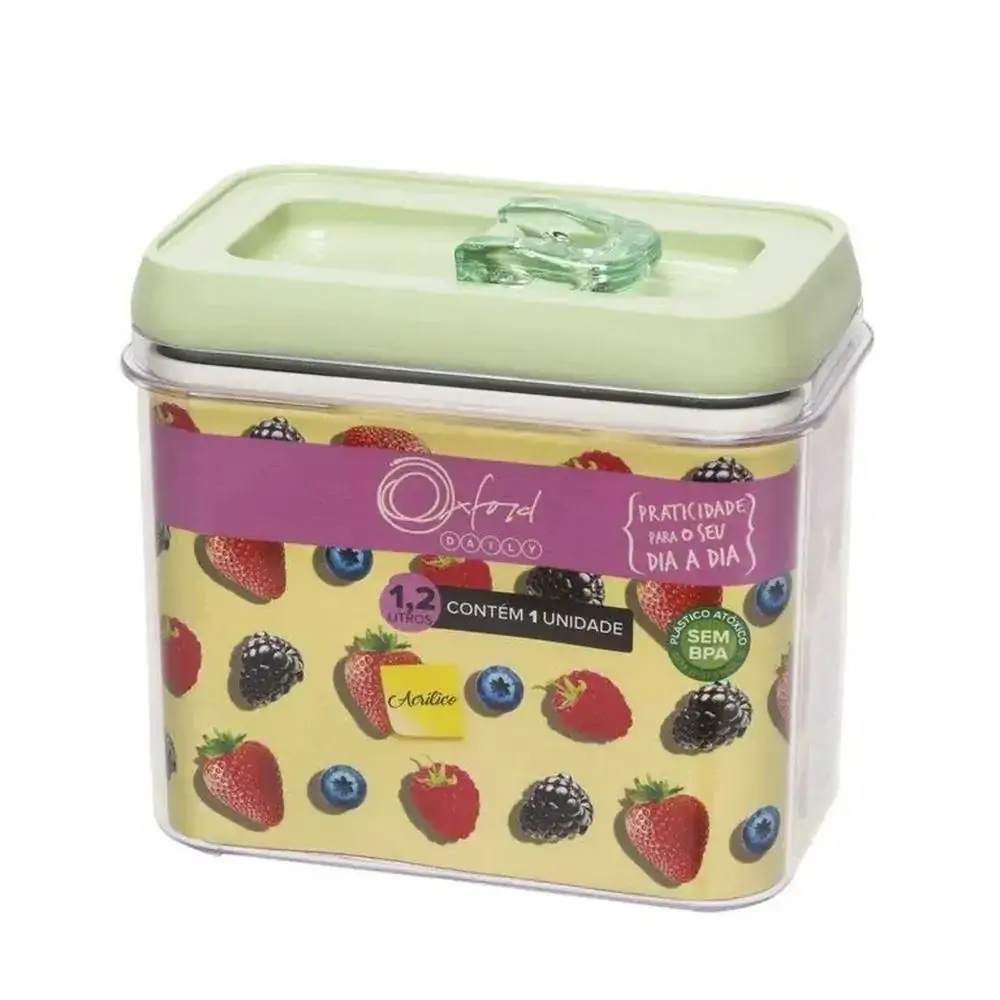 Pote Acr Oxford 1,2l Retangular Menta Pt02 1001