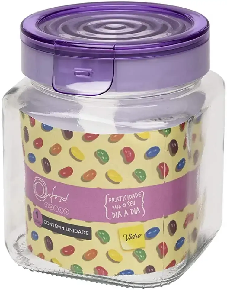Pote Hermético Vidro Roxo 1l Oxford Daily