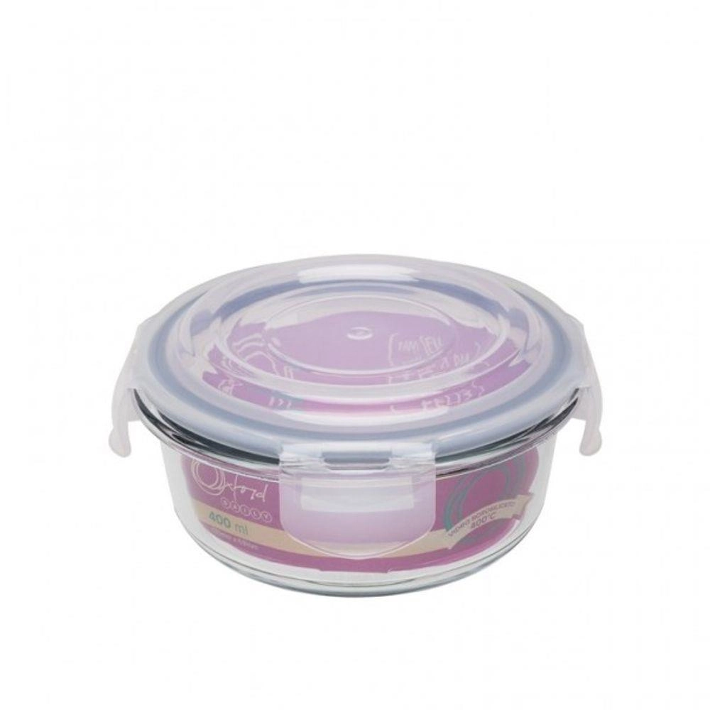 Pote Vidro Oxford 400ml Redondo Herm Pt16 1101
