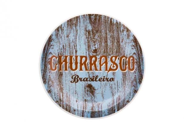 Prato Raso 26 Cm Churrasco Blue
