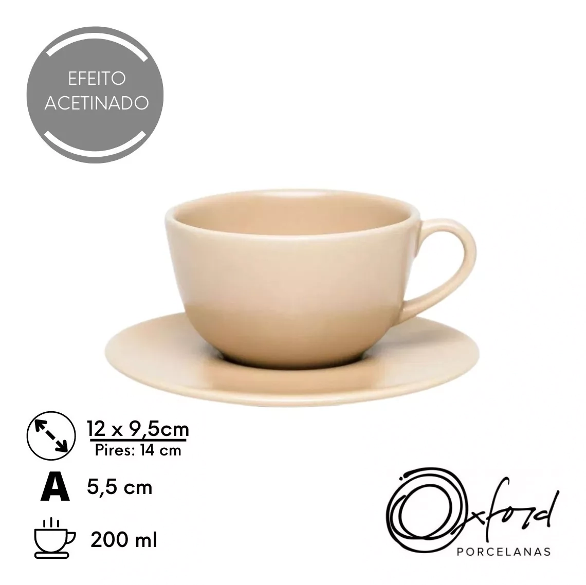 Xicara Cha 200ml C/pires Merengu