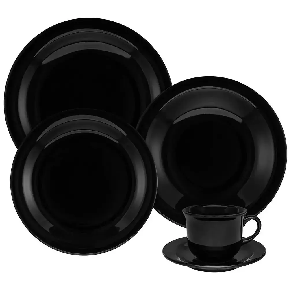 Aparelho Jantar/cha 30 Pcs Preto Oxford